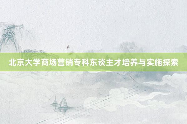 北京大学商场营销专科东谈主才培养与实施探索